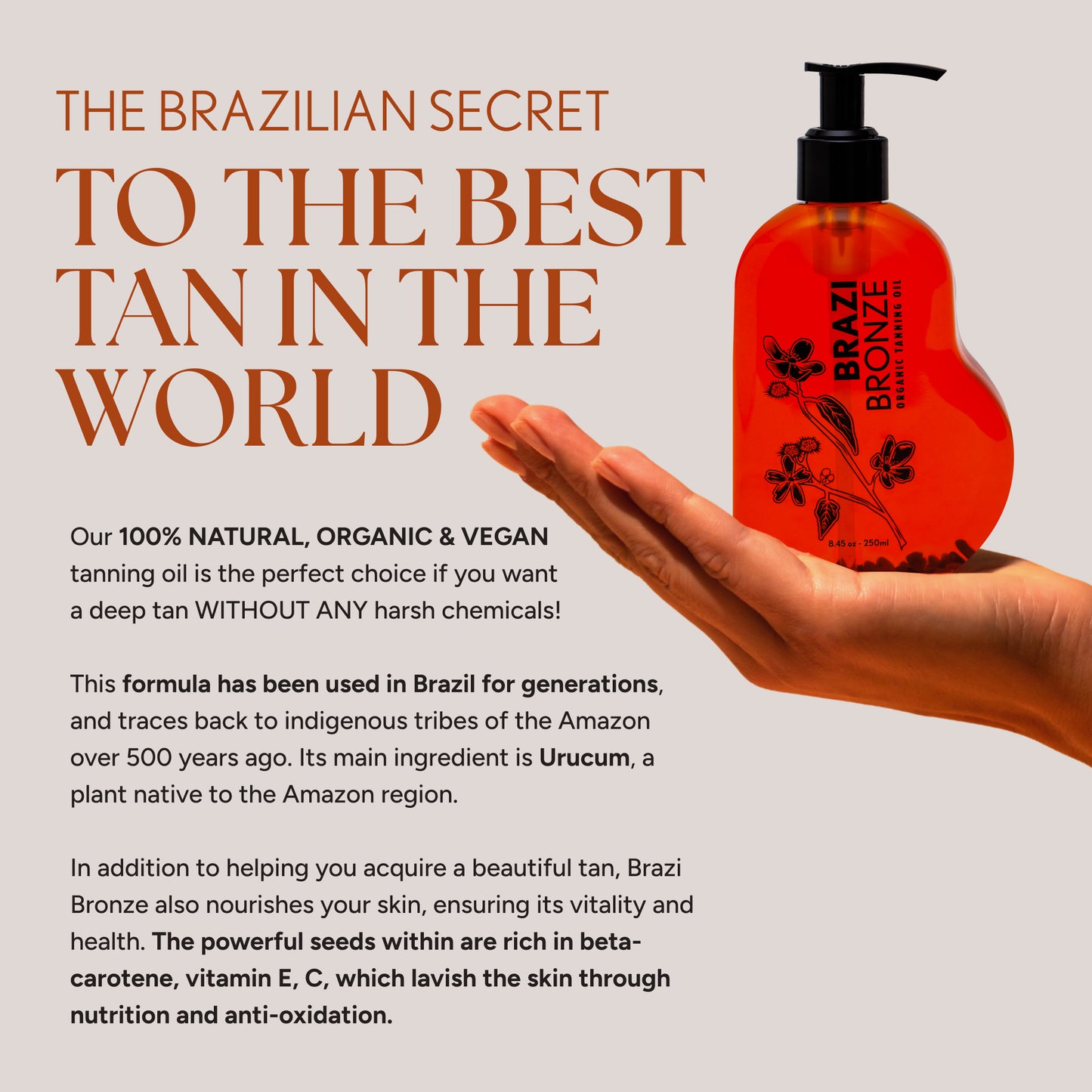 100% Natural & Organic Tanning Oil