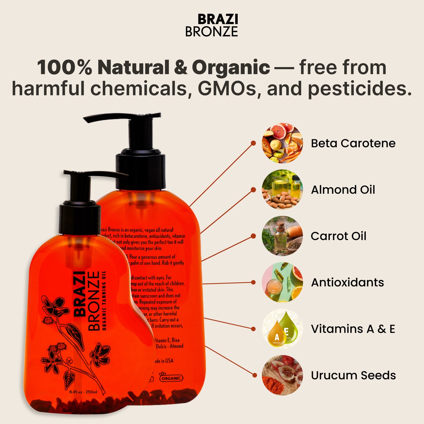 100% Natural & Organic Tanning Oil