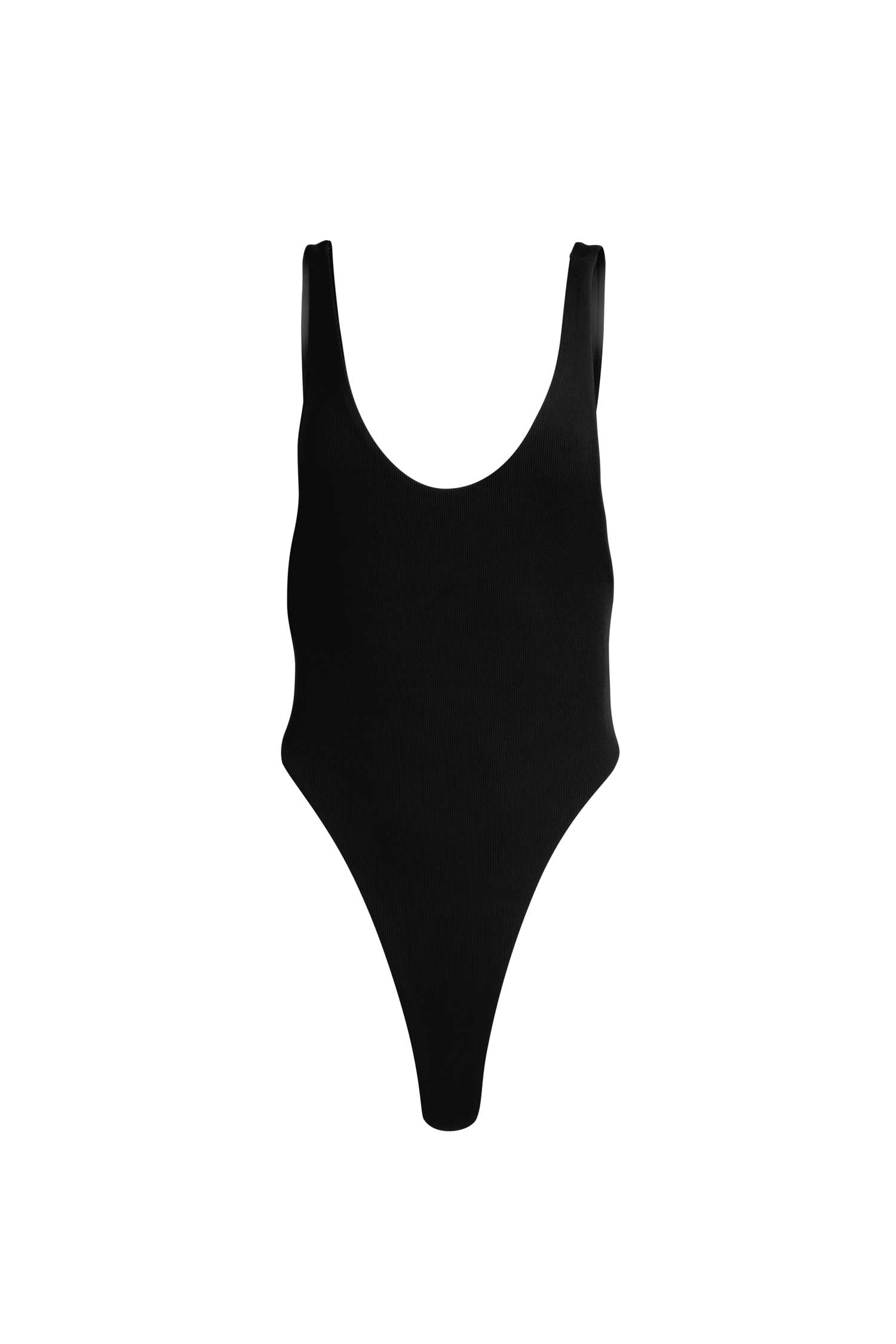 Black High Cut One Piece Swimsuit Baywatch Style